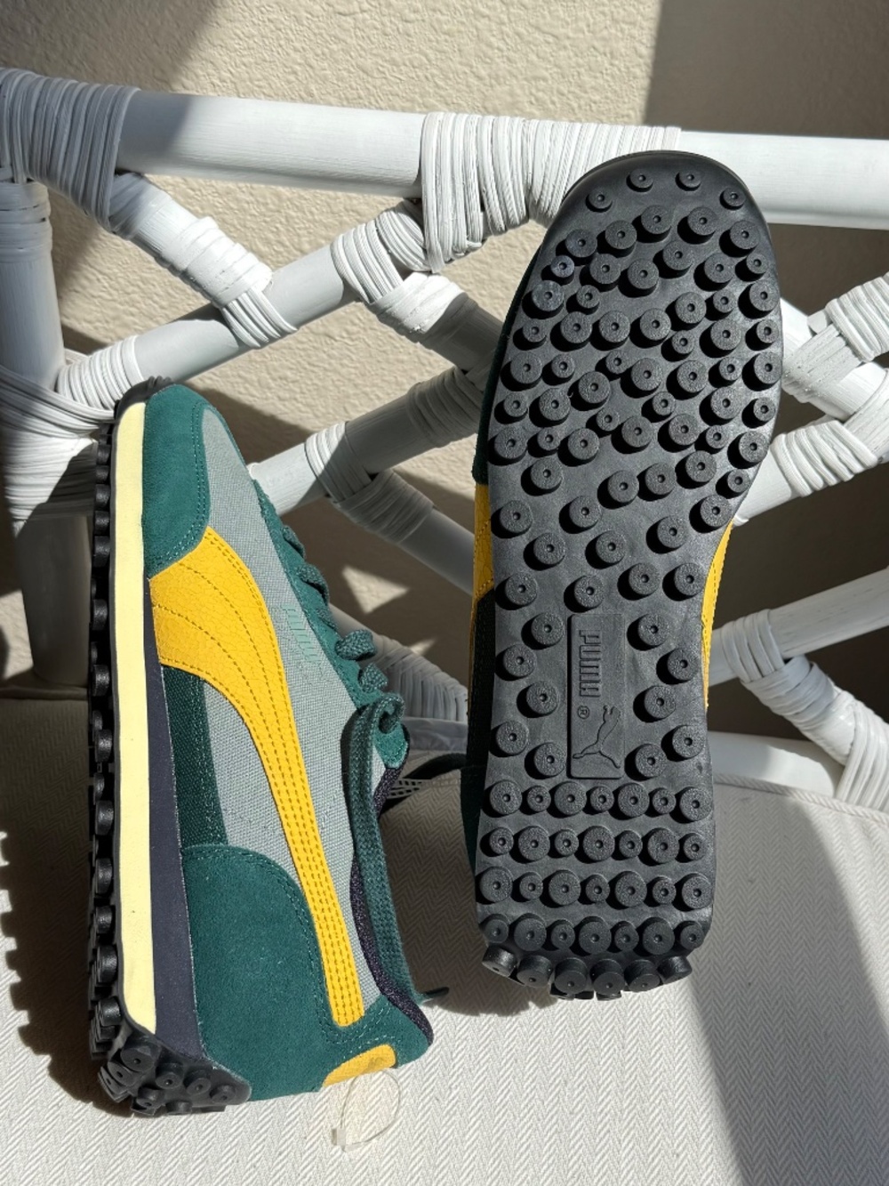 Puma Easy Rider Weathered Green Yellow Retro Sneakers Men's 8 Women 9.5 400397-0 - Picture 10 of 15